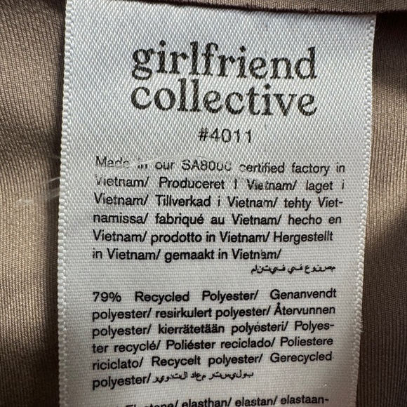 Girlfriend Collective High Waisted Biker Shorts Tan - Picture 9 of 9